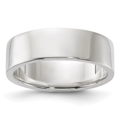 Ring aus 925er-Sterlingsilber, poliert, flach, gravierbar, leicht, 6 mm, flach, Größe Q 1/2, Bandring, Schmuck für Damen von JewelryWeb