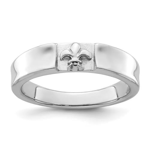 Ring aus 925er-Sterlingsilber, rhodiniert, Lilien-Design, Größe 8, Schmuck für Damen, One Size, Metall Silber Metall: Rhodium Silberfarben, Kein Edelstein von JewelryWeb