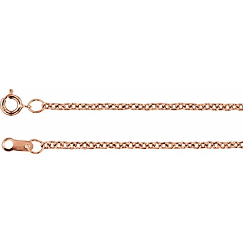 Rotgold, 1,5 mm, massive Kabelkette, Schmuck für Damen, Längenoptionen: 41, 46, 51, 61 von JewelryWeb