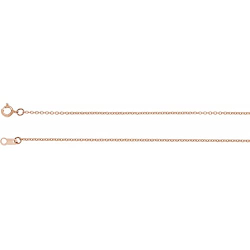 Rotgold, 1 mm, massive Kabelkette, Schmuck für Damen, Längenoptionen: 41, 46, 51, 61 von JewelryWeb