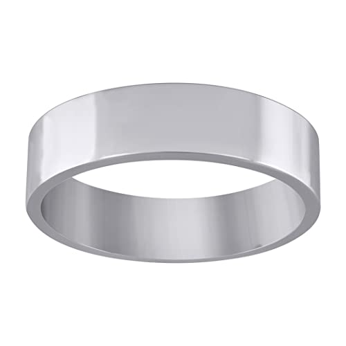 Unisex-Ehering aus 925er-Sterlingsilber, bequeme Passform, flach, Größe 12, Schmuck für Damen, One Size, Metall Silber Sterling Silber, Kein Edelstein von JewelryWeb