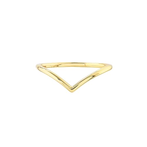 V-Ring aus 14 Karat Gelbgold, US-Größe 7, Schmuck für Damen, One Size, Metall Gelbgold Goldfarben Metall: Gelbgold, Kein Edelstein von JewelryWeb