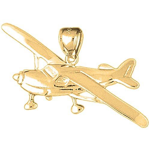 Jewels Obsession Flugzeug-Anhänger aus 18 Karat Gelbgold, hergestellt in den USA, Gelbgold, Kein Edelstein von Jewels Obsession