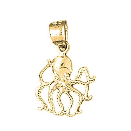 Oktopus-Anhänger aus 18 Karat Gelbgold, hergestellt in den USA, Gelbgold, Kein Edelstein von Jewels Obsession