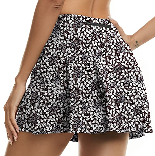 Jhsnjnr Damen Workout Skorts Röcke mit Shorts Hohe Taille Athletic Plissee Tennisrock, Blätter, Blumen, Groß Jhsnjnr Damen Workout Skorts Röcke mit Shorts Hohe Taille Athletic Plissee Tennisrock, Blätter, Blumen, Groß von Jhsnjnr