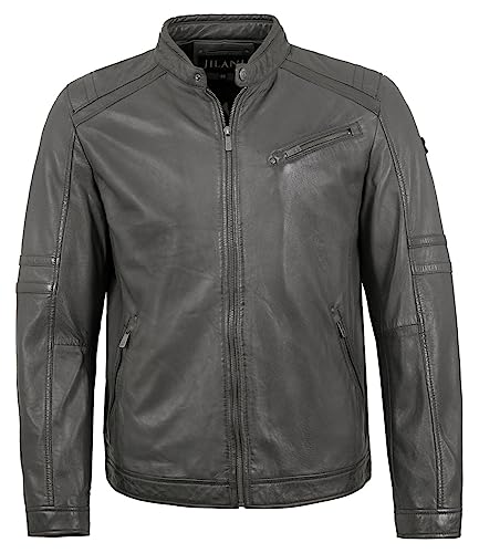 Jilani - Herren Echtleder Lederjacke Lammnappa grau Größe 56 von Jilani