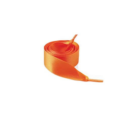 Jilibaba Flache Satinband-Schnürsenkel, weiche Seide, Schnürsenkel, 2 cm breit, Schnürsenkel für Damen, Mädchen, Sneaker, Freizeitschuhe, Skate, Sportschuhe, Orange, 120 cm von Jilibaba