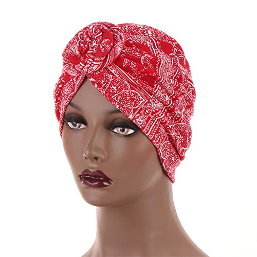 Jilibaba Turban Caps Spirale Afrikanisches bedrucktes Muster Haarkappe Chemo Krebs Hut Schlafhut Duschhaube Headwrap für Frauen Haarausfall #6 von Jilibaba