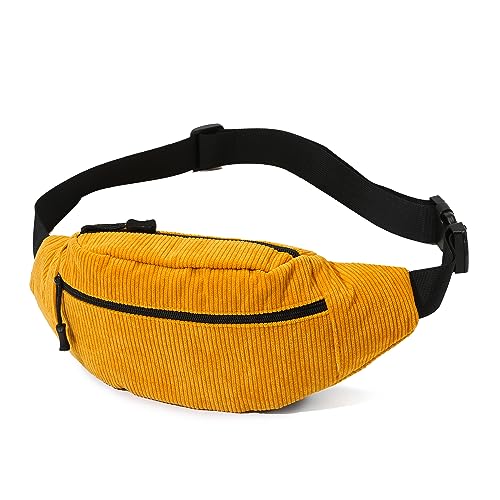 Jiliyote Cord Bauchtasche Gürteltasche Hüfttaschen 3 Fächer Brusttasche Bum Bags Outdoor Sport Reise Laufen Schule Fahrrad Fanny Pack für Damen Jungen Teenager Sportlich von Jiliyote