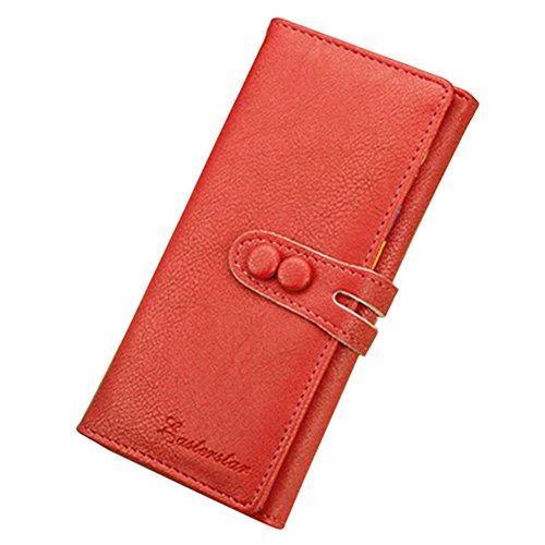 Jimenez Neue Frauen Brieftasche weiche PU-Leder Haspe Geldboerse Clutch Geldboersen Dame Geldboersen Kartenhalter Geld Tasche orange von Jimenez