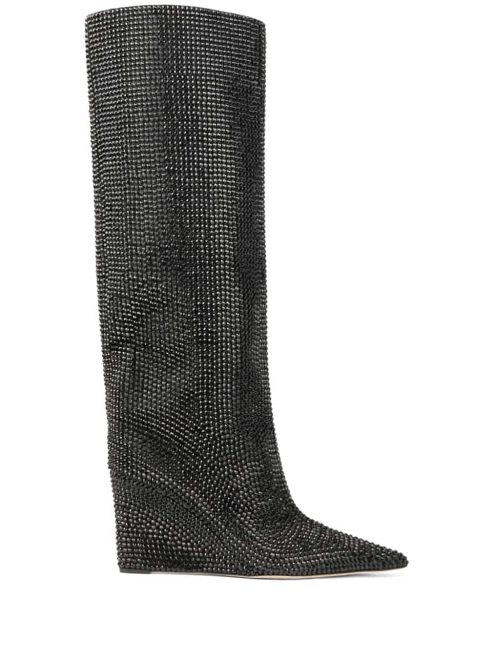 Jimmy Choo Blake Stiefel mit Kristallen 85mm - Schwarz von Jimmy Choo