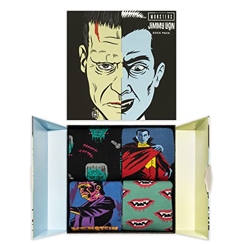 Jimmy Lion - Geschenkboxen Socken Universal Monsters. Packung mit 4 Paaren Casual Stil, Socken, Größe 41-46. von Jimmy Lion