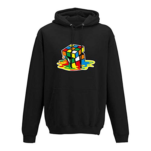 Jimmys Textilfactory Hoodie Sheldon Würfel Big Bang Theory 80er Cube Nerd 10 Farben Herren XS-5XL Rätsel Puzzle Logik Geduldspiel Retro-Shirt Vintage Style, Farbe:schwarz, Größe:M von Jimmys Textilfactory