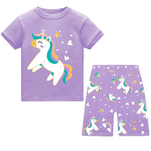 JinBei Mädchen Schlafanzug Kurz Kinder Sommer Baumwolle T-Shirt und Shorts Lila Pferd Tiere Pyjama 2er Set Weich Kurzarm Kurze Hose Nachtwäsche Zweiteiliger Hauskleidung 6-7 Jahre, GR. 116-122 JinBei Mädchen Schlafanzug Kurz Kinder Sommer Baumwolle T-Shirt und Shorts Lila Pferd Tiere Pyjama 2er Set Weich Kurzarm Kurze Hose Nachtwäsche Zweiteiliger Hauskleidung 6-7 Jahre, GR. 116-122 von JinBei