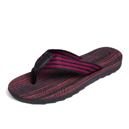 Herren Flip Flops-On Zehenstegpantolette trenner Pantoffeln Schwimmbad Strand Dusch Sauna Beach/Pool Sports Classic Freizeit Weich Comfy Badelatschen Sandalen Schuhe Sommer Männer Unisex 46 rot von Jinsha