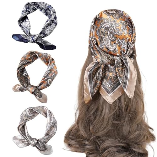 Jinsion 3 Stück Bandana Kopftuch Satin Tuch-70x70cm Piraten Kopftuch Damen,Seidentuch Bandanas Set,Quadratisch Große Halstücher Damen,Kopftücher Seidenschal,Seidig Seidentuch Haare Haarschmuck Jinsion 3 Stück Bandana Kopftuch Satin Tuch-70x70cm Piraten Kopftuch Damen,Seidentuch Bandanas Set,Quadratisch Große Halstücher Damen,Kopftücher Seidenschal,Seidig Seidentuch Haare Haarschmuck von Jinsion