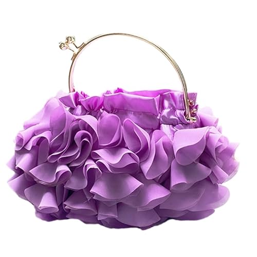 Jiqoe Abendtasche mit Blumenmuster für Damen und Mädchen, Umhängetasche, trendig, lässig, modisch, Blumen-Handtasche, violett von Jiqoe