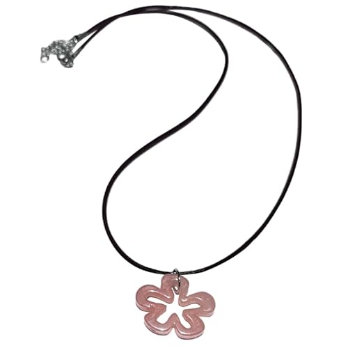 Jiqoe Blumen-Halskette, bunter Anhänger, modischer Halsschmuck, leichte Kordel-Halskette, bequem für den Alltag, Acryl von Jiqoe