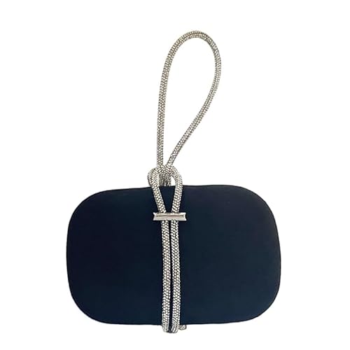 Jiqoe Damen-Geldbörse mit Strass-Griff, für Hochzeit, Party, formelle Abendtasche für Mädchen, Frauen, Bankett, Cocktail, Handtasche, Clutch, Tragetasche, Schwarz von Jiqoe