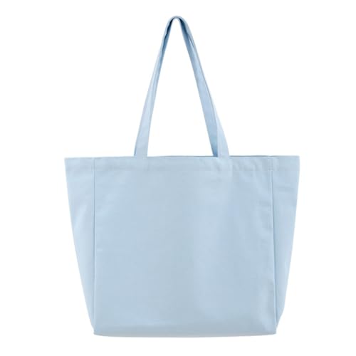 Jiqoe Einkaufs-Umhängetasche, große Kapazität, Hobo-Tasche, Damen, Mädchen, Geldbörse, modisch, lässig, einfarbig, Shopper Handtasche, blau von Jiqoe