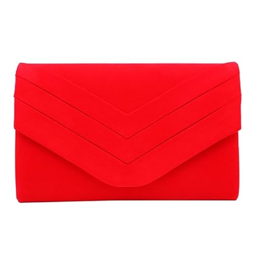 Jiqoe Formelle Abendtasche für Damen und Mädchen, Hochzeit, Party, Bankett, Umhängetasche, Cocktail, Clutch, Umschlagtasche, rot von Jiqoe