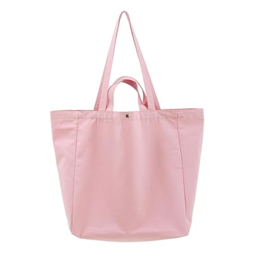 Jiqoe Freizeit-Tragetasche für Mädchen und Frauen, einfarbig, lässige Shopper Tasche, vielseitige Handtasche, große Kapazität, Schultertasche, Damen-Geldbörse, rose von Jiqoe