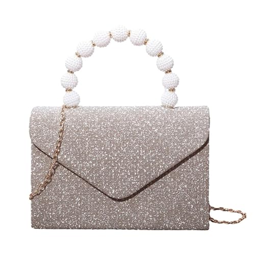 Jiqoe Funkelnde Umschlagtasche für Hochzeit, Party, Damen, Mädchen, formelle Abendtasche mit Kette, Bankett, Geldbörse, Frauen-Handtasche, Clutches, aprikose von Jiqoe