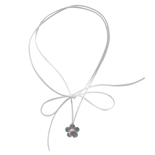 Jiqoe Halskette mit Kristallblumen-Anhänger, Acrylblumenkette, Choker, Band, Krawatte, Dopamin-Blumen-Halskette, Schmuck, Geburtstagsgeschenke, Acryl + Samtseil von Jiqoe