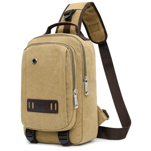 Jiqoe Herren-Umhängetasche, vielseitig und praktisch, geräumige Tasche für Reisen und Outdoor-Aktivitäten, khaki von Jiqoe