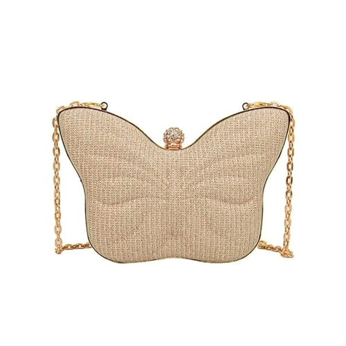 Jiqoe Kleine Glitzer-Clutch-Tasche in Schmetterlingsform für Damen, Abend-Handtasche, Mini-Schultertasche mit abnehmbarer Kette für Hochzeit, gold von Jiqoe