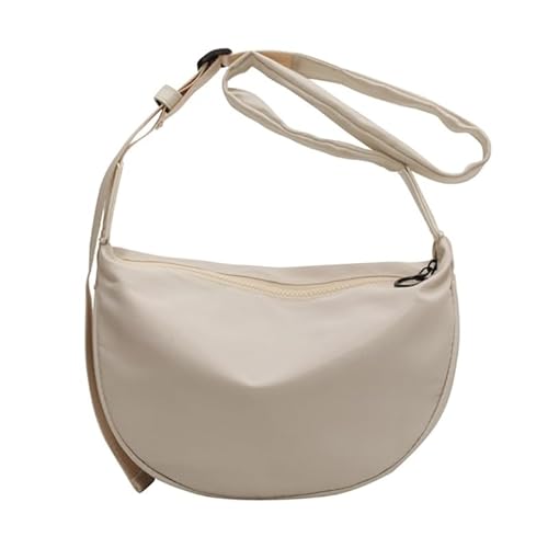 Jiqoe LadyPurse einfache modische Tragetasche, Unterarm-Schultertaschen, Halbmond-Taschen, Achseltasche, Kosmetiktasche, Crossbody, Hobo-Taschen, weiß von Jiqoe