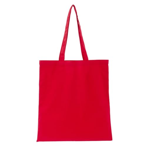 Jiqoe Lässige Handtasche, modische Einkaufstasche, Umhängetasche, einfarbig, großes Fassungsvermögen, für Damen und Mädchen, rot von Jiqoe