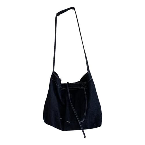 Jiqoe Lässige Kuriertasche aus Segeltuch, vielseitige Tragetasche, Einkaufstasche, Schultertasche, für Damen und Mädchen, Reisetasche, große Kapazität, blau von Jiqoe