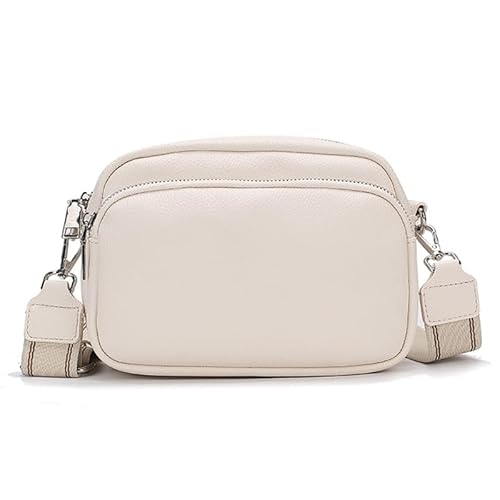 Jiqoe Lässige Mini-Umhängetasche, quadratisch, einfarbig, Reisetasche, Umhängetasche, trendige Tasche für Damen und Mädchen, beige von Jiqoe