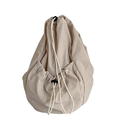 Jiqoe Modische, lässige Tasche mit Kordelzug, gerüschte Hobo-Tasche, Nylon-Umhängetasche, Damen-Geldbörse, Crossbody-Tasche für Frauen und Mädchen, vielseitige Tasche, khaki von Jiqoe