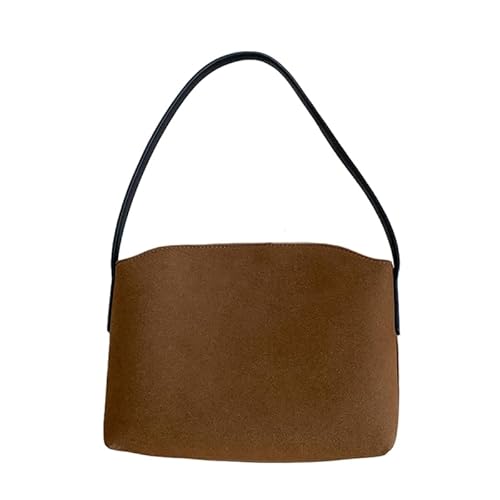 Jiqoe Modische Achseltasche, Schultertasche für Mädchen, Damen, Geldbörse, einfarbig, trendige Handtasche, Unterarmtasche, Tragetasche, khaki von Jiqoe