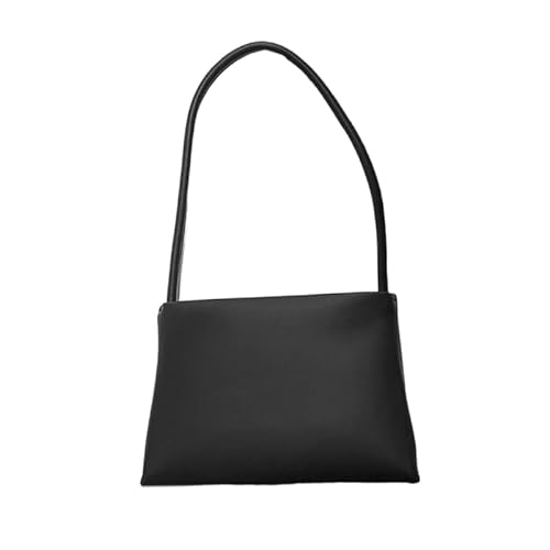 Jiqoe Modische Achseltasche, Schultertaschen für Mädchen, Damen, Geldbörse, einfarbig, trendige Handtasche, Unterarmtasche, Tragetasche, Schwarz von Jiqoe