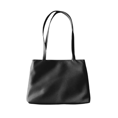 Jiqoe Modische Achseltasche, Schultertaschen für Mädchen, Damen, einfarbig, trendige Handtasche, minimalistisch, Unterarmtasche, Schwarz von Jiqoe