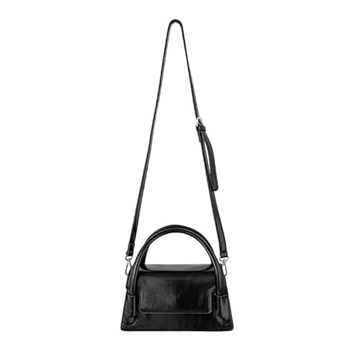 Jiqoe Modische Freizeittasche, PU-Tasche, Umhängetasche, Damengeldbörse für Damen und Mädchen, vielseitige Umhängetasche, Freizeittasche, einfarbige Taschen, Schwarz von Jiqoe