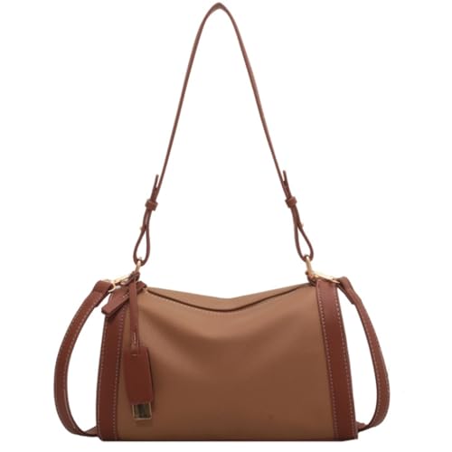 Jiqoe Modische Handtasche mit farbigem Block, praktische Schultertasche, Umhängetasche mit verstellbarem Riemen, khaki von Jiqoe