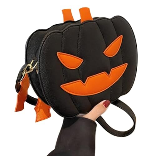 Jiqoe Modische Umhängetasche, Handytasche, Crossbody-Tasche für Mädchen, Halloween, Kürbis, vielseitige Reisetasche mit großem Fassungsvermögen, Black Rage von Jiqoe