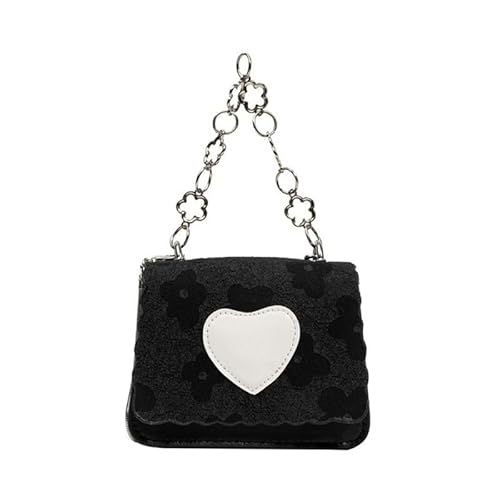 Jiqoe Modische Umhängetasche, Mini-Umhängetasche, Kette, Umhängetasche, Handtasche, Geldbörse, kleine Clutch, Geldbörse, Hochzeitstasche für Mädchen, B von Jiqoe