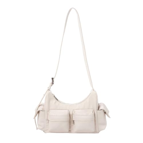 Jiqoe Modische Umhängetasche, vielseitige Tasche, Reisetasche für Mädchen und Frauen, große Kapazität, Schultertasche, mehrere Taschen, einfarbige Taschen, beige von Jiqoe