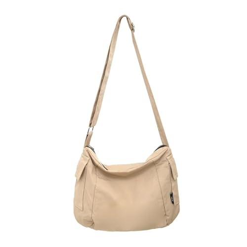 Jiqoe Modische lässige Tasche, einfache Umhängetasche, Crossbody-Tasche für Mädchen, Teenager, vielseitige Kuriertasche, große Kapazität, Reisetasche, khaki von Jiqoe