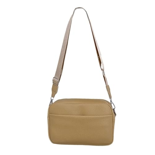 Jiqoe Modische lässige Tasche, einfache Umhängetasche, Crossbody-Tasche für Studenten, Mädchen, vielseitige Kuriertasche, große Kapazität, Reisetasche, khaki von Jiqoe