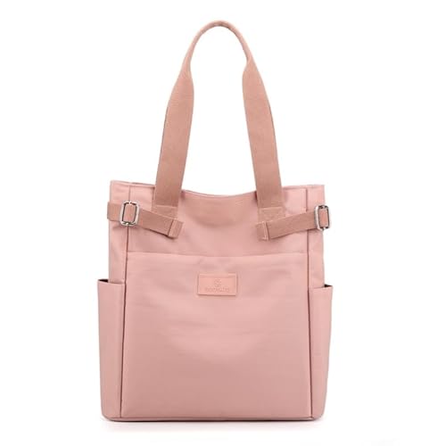 Jiqoe Nylon-Tragetasche, große Kapazität, Schultertasche für Mädchen und Frauen, vielseitige Geldbörse, einfache Reisetasche, trendige Schulbuchtasche, rose von Jiqoe