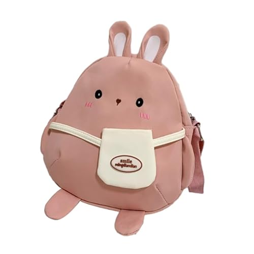 Jiqoe Nylontasche mit niedlichem Hasen-Motiv, Cartoon-Kaninchen-Reisetasche für Damen und Mädchen, Crossbody-Tasche, Weiß/Blau/Rosa, rose von Jiqoe