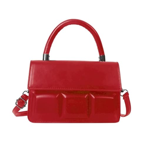 Jiqoe Outdoor-Umhängetasche, trendige und praktische Tasche, PU-Umhängetasche, elegante Tragetasche, tragbare Tasche für Damen und Mädchen, rot von Jiqoe