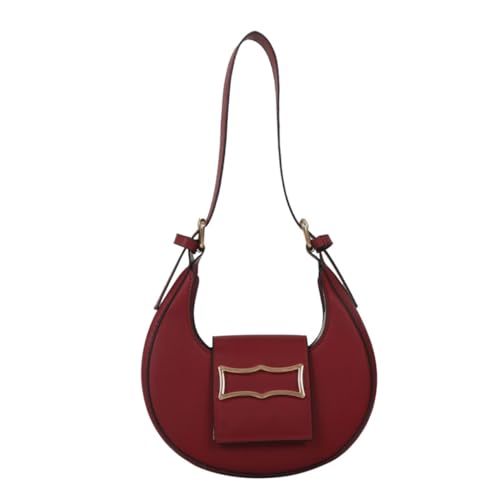 Jiqoe PU Achsel Schulter Geldbörse Kleine Umhängetasche für Frauen Mädchen Sommer Handtasche Luxus Handtasche Tasche, rot von Jiqoe