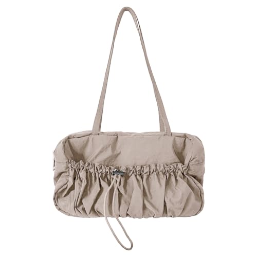 Jiqoe Plissierte Damengeldbörse, einfache modische Tasche, Handtaschen, Schultertaschen, Tragetaschen, Unterarmtasche, trendige Tasche, vielseitige Damen-Geldbörse, khaki von Jiqoe